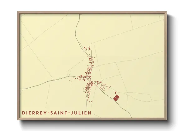 Une affiche de carte sur Dierrey-Saint-Julien