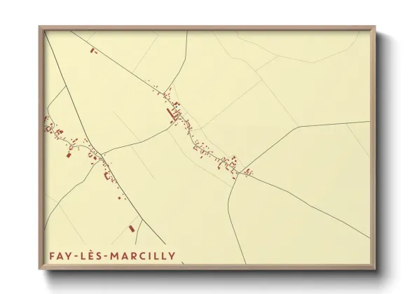 Une affiche de carte sur Fay-lès-Marcilly