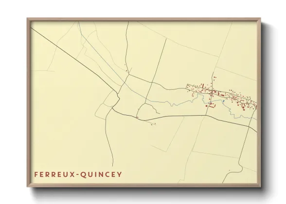 Une affiche de carte sur Ferreux-Quincey
