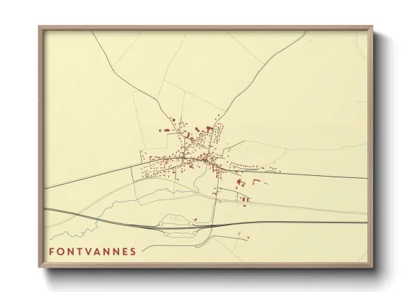 Une affiche de carte sur Fontvannes