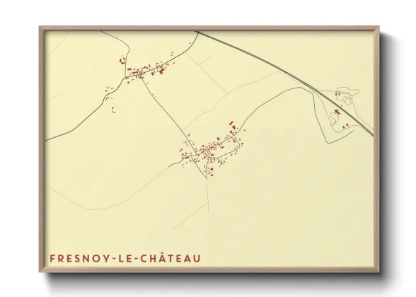 Une affiche de carte sur Fresnoy-le-Château