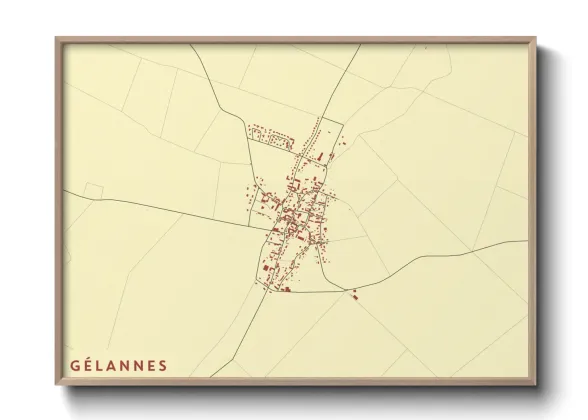 Une affiche de carte sur Gélannes