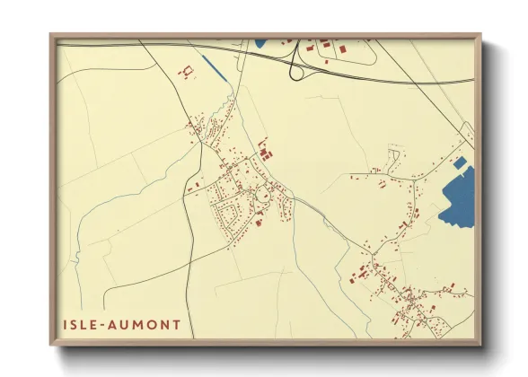 Une affiche de carte sur Isle-Aumont