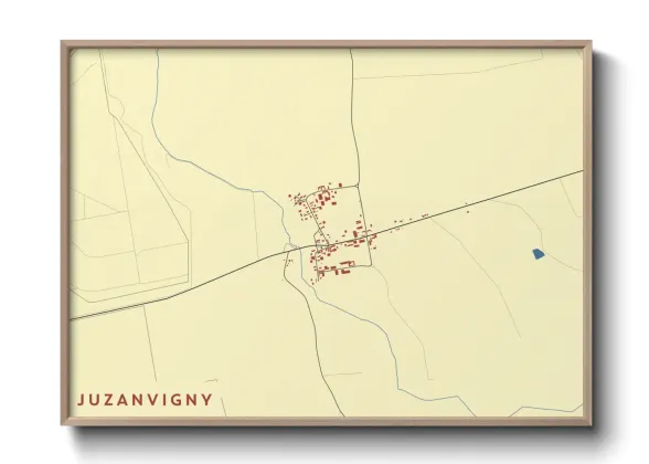 Une affiche de carte sur Juzanvigny
