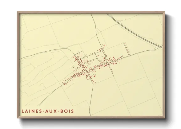 Une affiche de carte sur Laines-aux-Bois