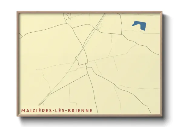 Une affiche de carte sur Maizières-lès-Brienne