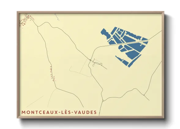 Une affiche de carte sur Montceaux-lès-Vaudes