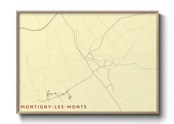 Une affiche de carte sur Montigny-les-Monts