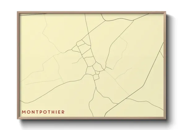 Une affiche de carte sur Montpothier