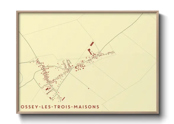 Une affiche de carte sur Ossey-les-Trois-Maisons