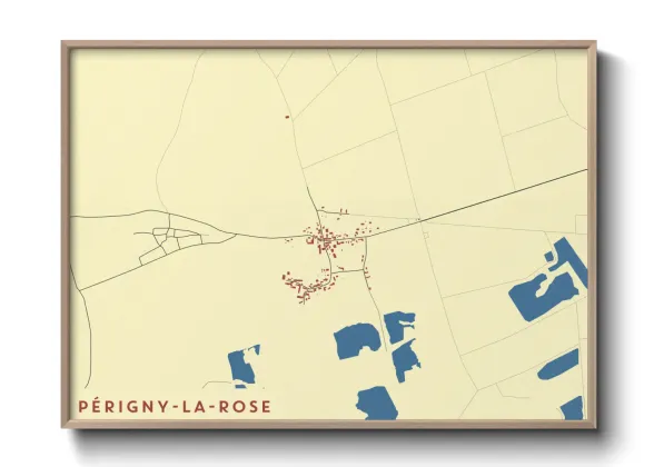 Une affiche de carte sur Périgny-la-Rose