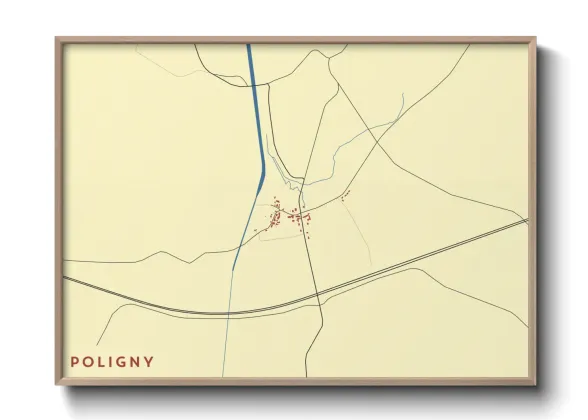Une affiche de carte sur Poligny