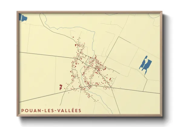 Une affiche de carte sur Pouan-les-Vallées