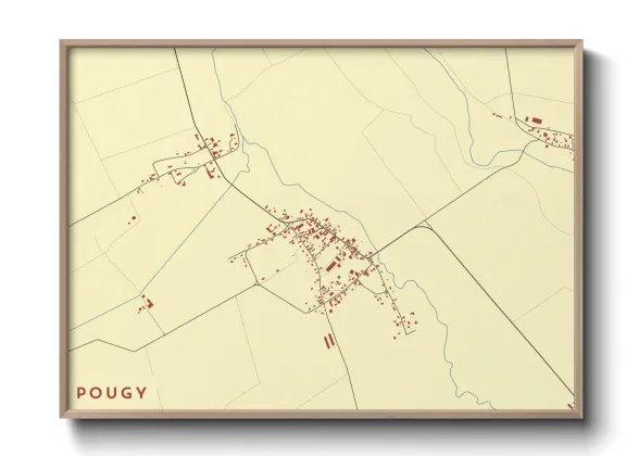 Une affiche de carte sur Pougy