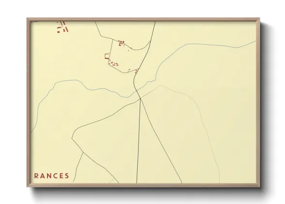 Une affiche de carte sur Rances