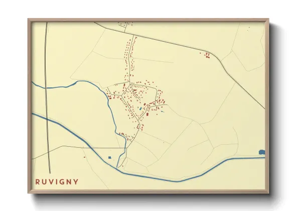 Une affiche de carte sur Ruvigny