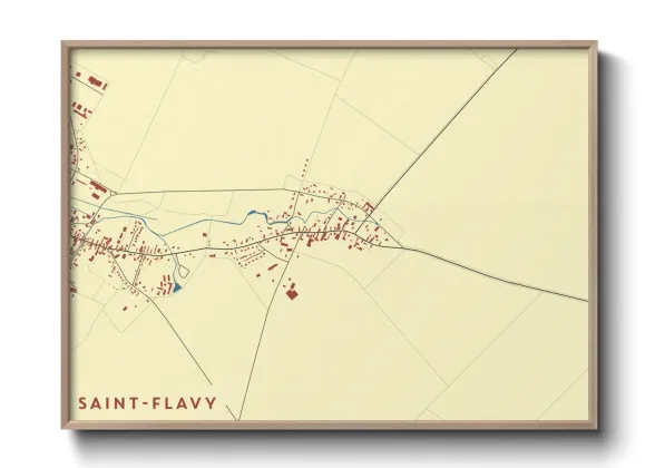 Une affiche de carte sur Saint-Flavy