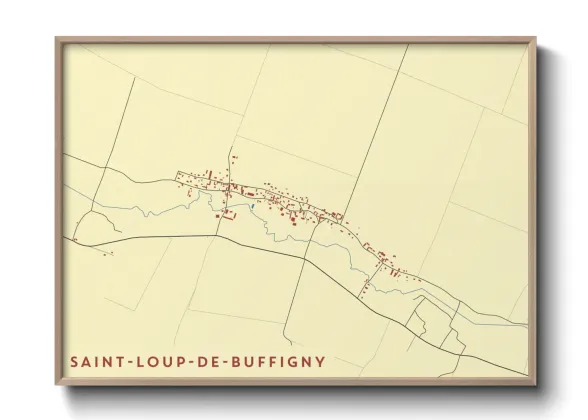 Une affiche de carte sur Saint-Loup-de-Buffigny