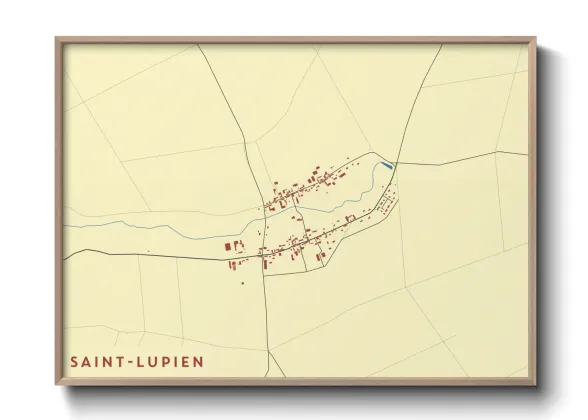 Une affiche de carte sur Saint-Lupien