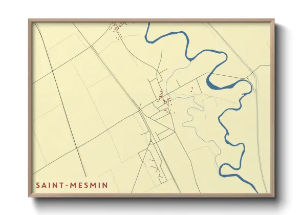 Une affiche de carte sur Saint-Mesmin