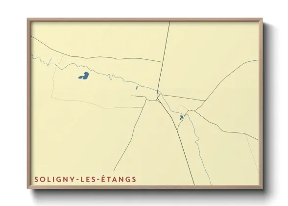 Une affiche de carte sur Soligny-les-Étangs