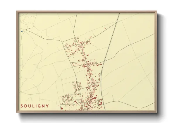 Une affiche de carte sur Souligny
