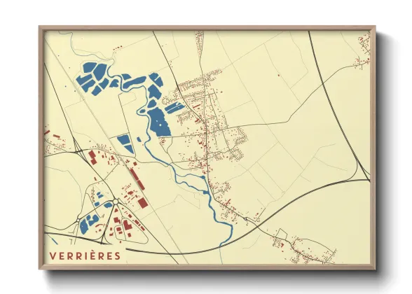 Une affiche de carte sur Verrières
