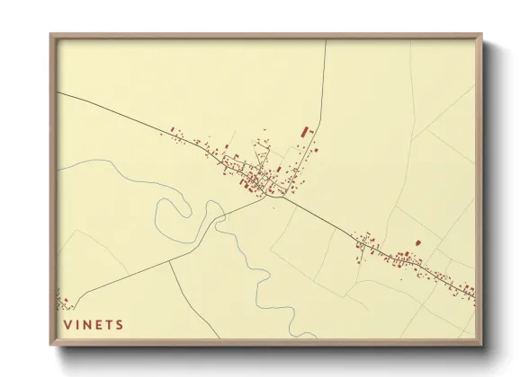Une affiche de carte sur Vinets