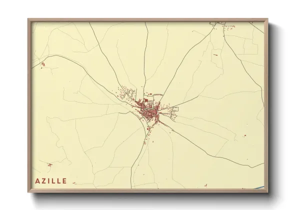 Une affiche de carte sur Azille