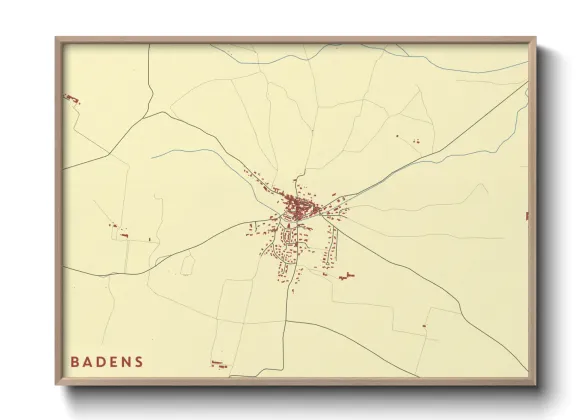Une affiche de carte sur Badens