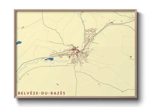 Une affiche de carte sur Belvèze-du-Razès