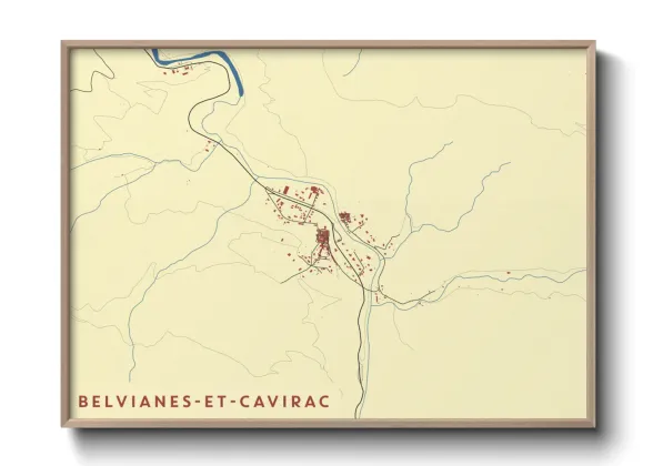 Une affiche de carte sur Belvianes-et-Cavirac