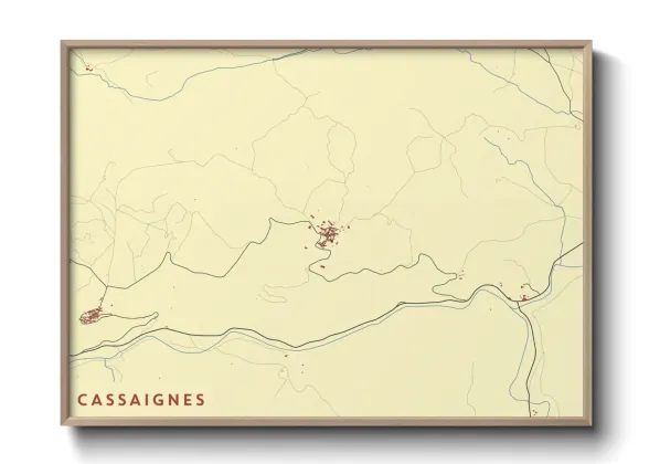 Une affiche de carte sur Cassaignes