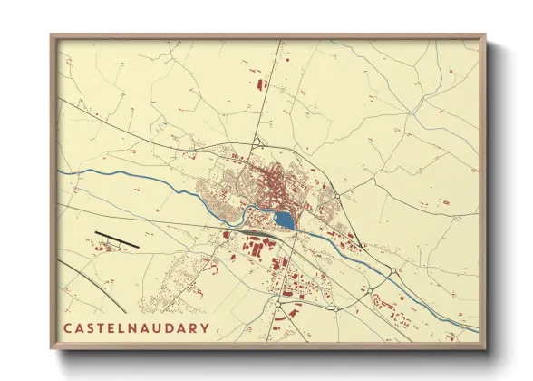 Une affiche de carte sur Castelnaudary