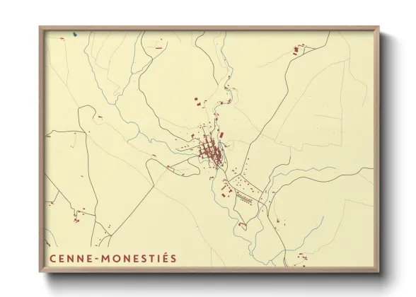Une affiche de carte sur Cenne-Monestiés
