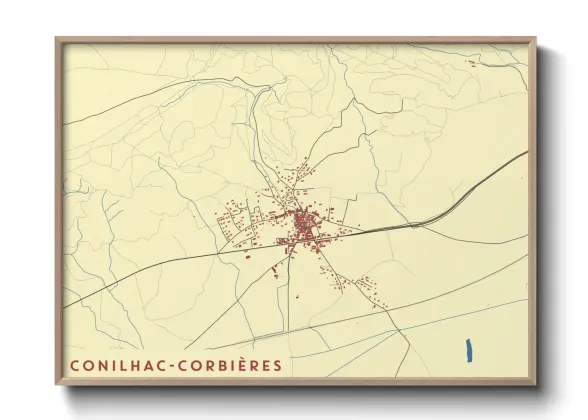 Une affiche de carte sur Conilhac-Corbières
