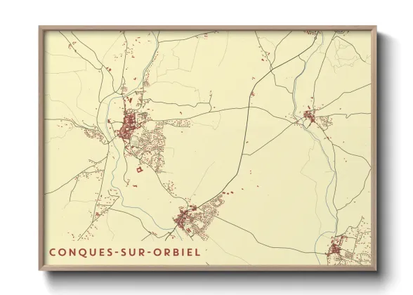 Une affiche de carte sur Conques-sur-Orbiel