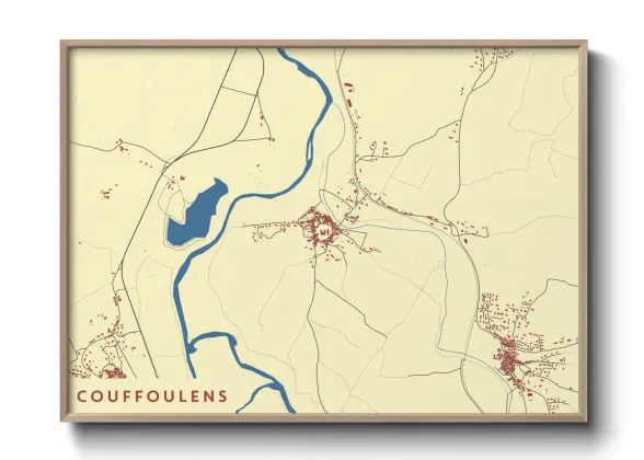 Une affiche de carte sur Couffoulens