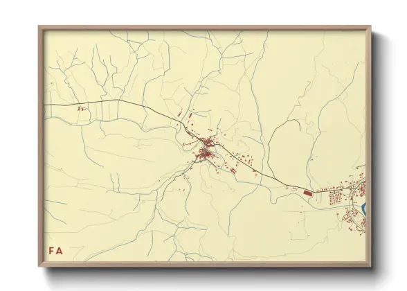 Une affiche de carte sur Fa