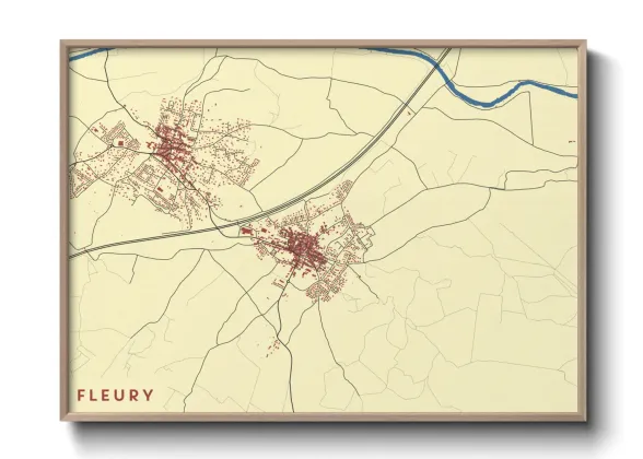 Une affiche de carte sur Fleury
