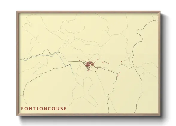 Une affiche de carte sur Fontjoncouse