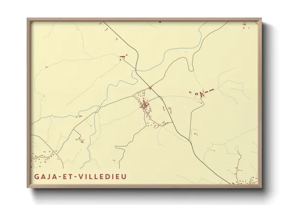 Une affiche de carte sur Gaja-et-Villedieu