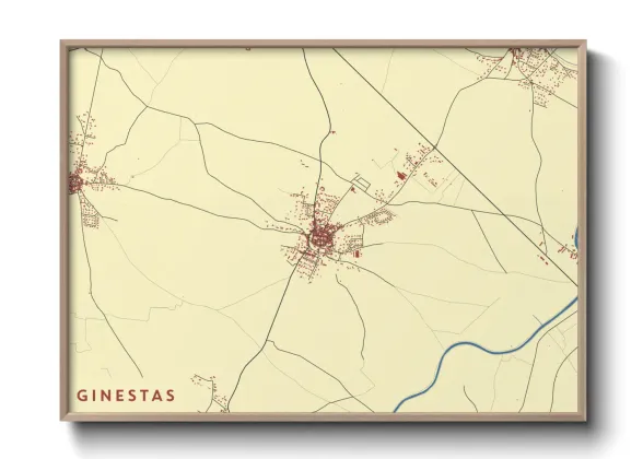 Une affiche de carte sur Ginestas