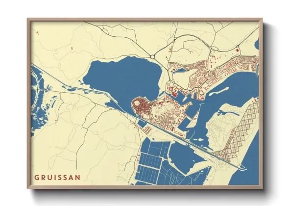 Une affiche de carte sur Gruissan