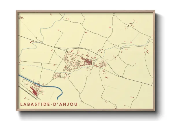 Une affiche de carte sur Labastide-d'Anjou