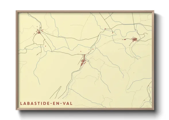 Une affiche de carte sur Labastide-en-Val