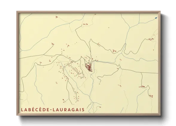 Une affiche de carte sur Labécède-Lauragais