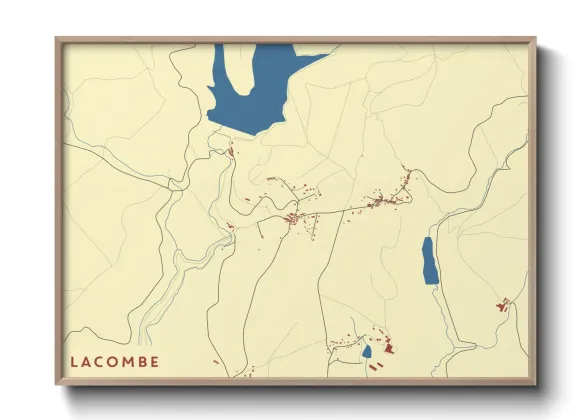 Une affiche de carte sur Lacombe