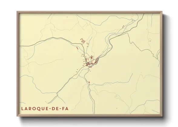 Une affiche de carte sur Laroque-de-Fa