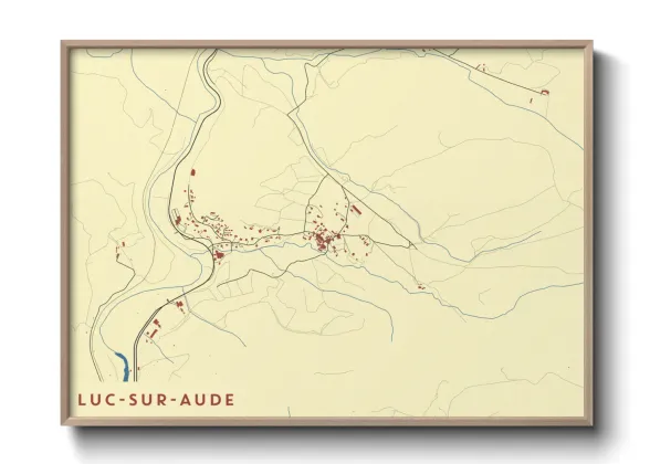 Une affiche de carte sur Luc-sur-Aude
